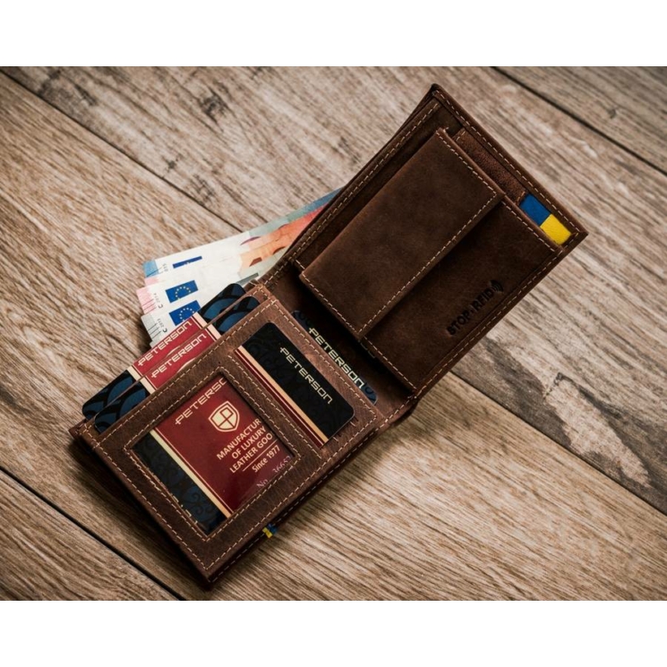 PETERSON PTN 1517-P-UP UA RFID bőr pénztárca