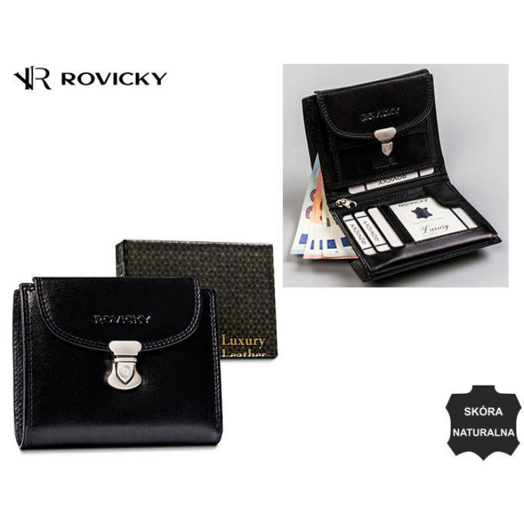 Női bőrtárca R-RD-39-GCL Fekete