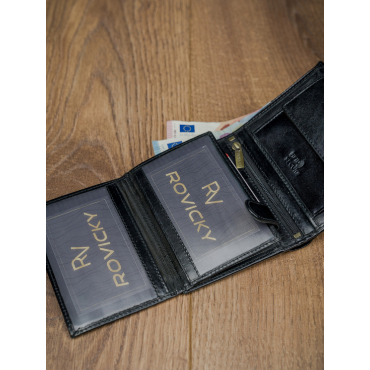 RFID bőr pénztárca ROVICKY N4-RVT Fekete