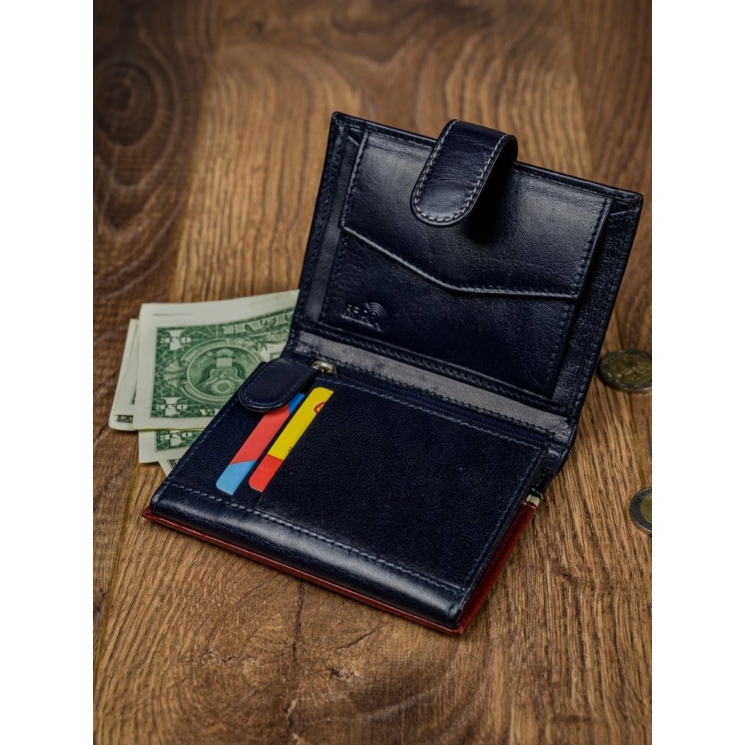 ROVICKY 326L-RBA-D Navy+Red RFID bőr pénztárca