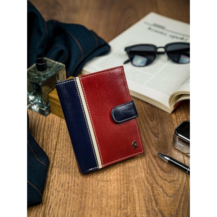 ROVICKY 326L-RBA-D Navy+Red RFID bőr pénztárca
