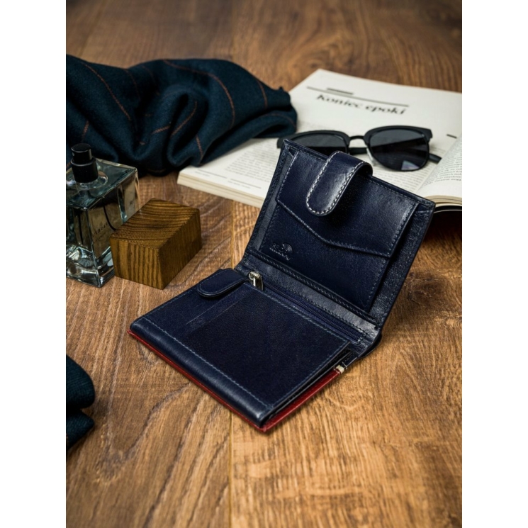 ROVICKY 326L-RBA-D Navy+Red RFID bőr pénztárca