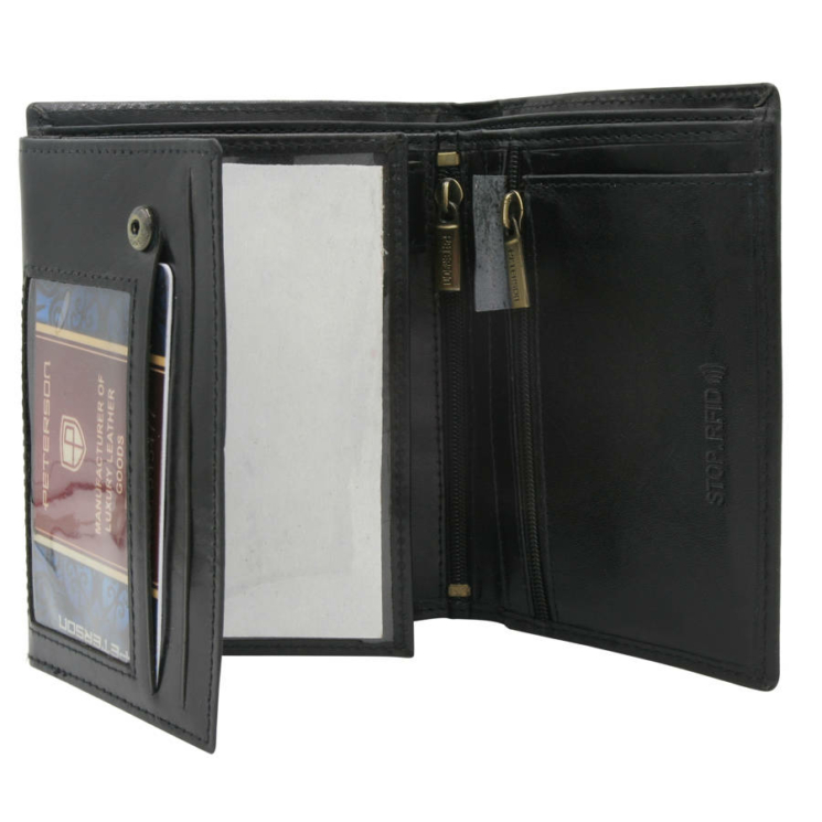 Férfi bőr pénztárca PTN N575-VT BLACK