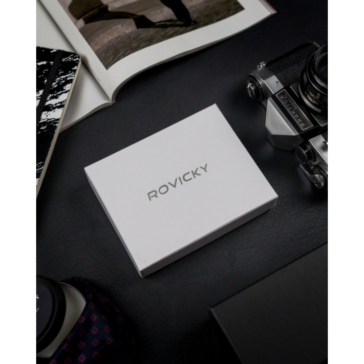 RFID bőr pénztárca ROVICKY 1540-03-BOR Fekete+piros