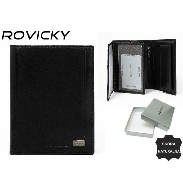 ROVICKY bőr pénztárca PC-104-ASL Fekete