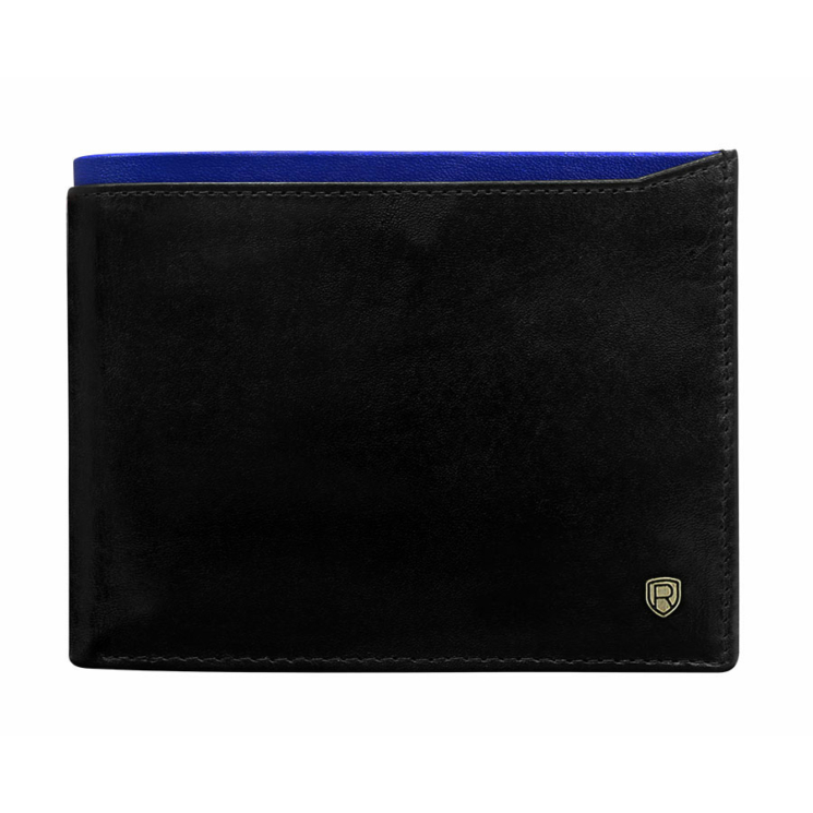 RFID bőr pénztárca ROVICKY N992-RVT Fekete+Navy