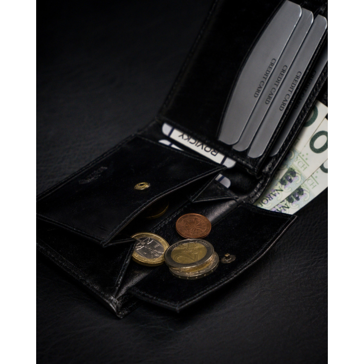 RFID bőrtárca ROVICKY 1531-03-BOR Fekete+piros
