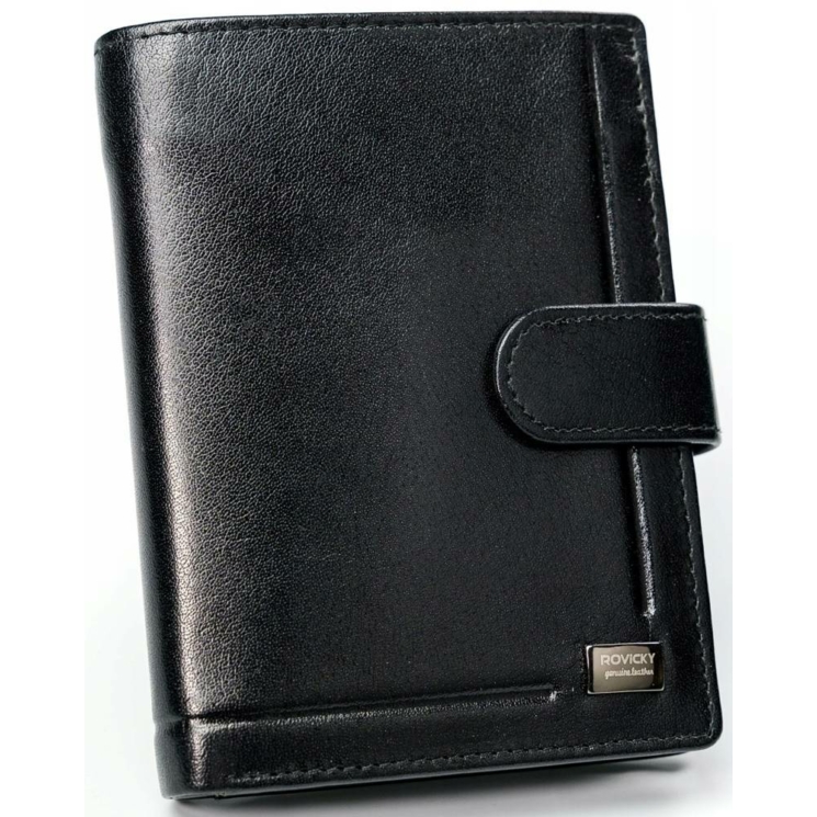 ROVICKY PC-101L-BAR FEKETE RFID bőr pénztárca