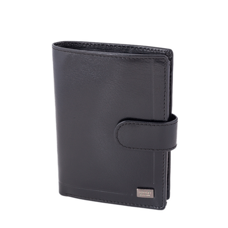 ROVICKY PC-101L-BAR FEKETE RFID bőr pénztárca
