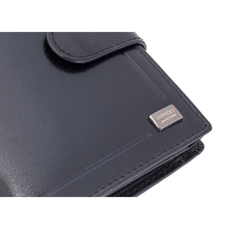 ROVICKY PC-101L-BAR FEKETE RFID bőr pénztárca