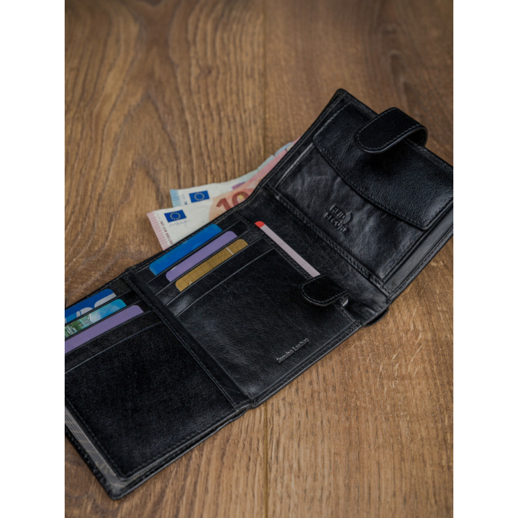 ROVICKY PC-101L-BAR FEKETE RFID bőr pénztárca