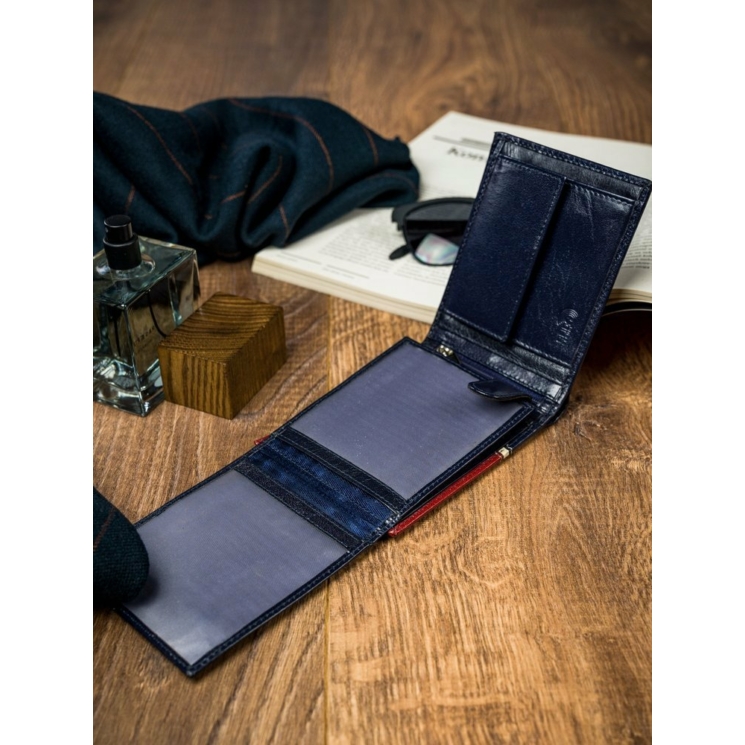 ROVICKY 324-RBA-D Navy+Red RFID bőr pénztárca