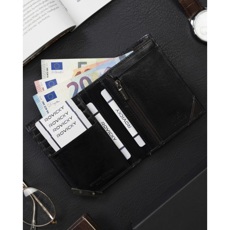 ROVICKY RFID bőr pénztárca N484-RVTM-GN