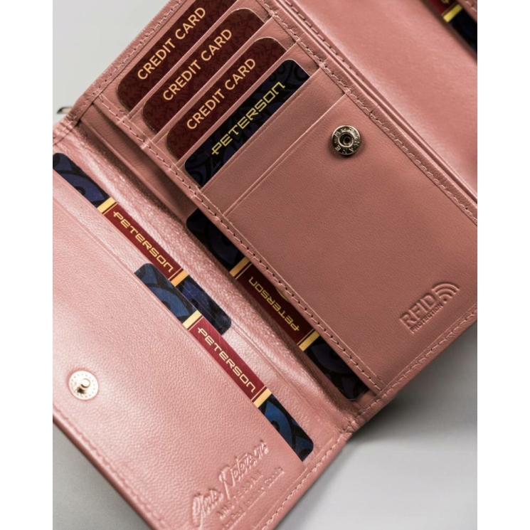 RFID bőr pénztárca PETERSON PTN RD-22-GCL-Y