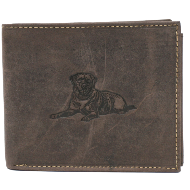 Bőr pénztárca kutya képpel RFID N992-CHM-DOG-1 Cognac