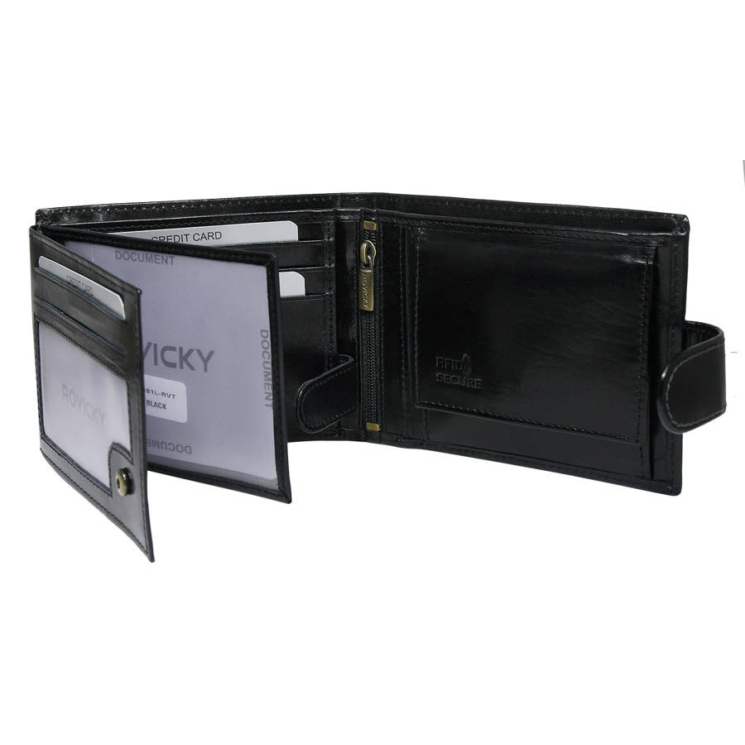 ROVICKY N61L-RVT D.Brown RFID bőr pénztárca
