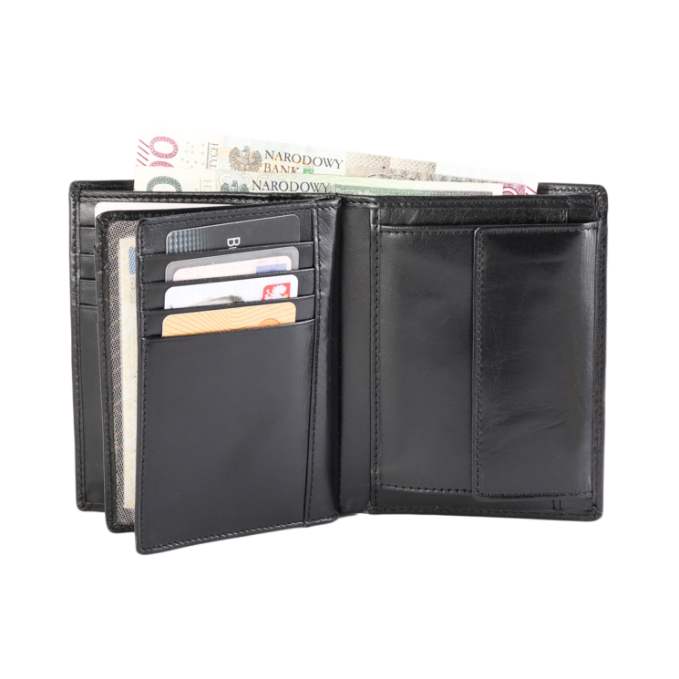 ROVICKY PC-105-BAR BLACK RFI férfi RFID bőr pénztárca