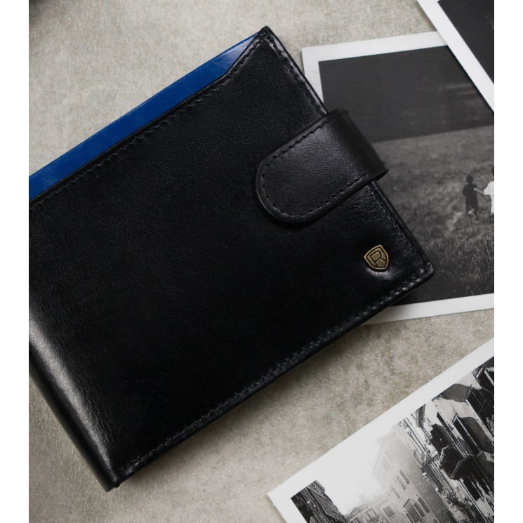 RFID bőrtárca ROVICKY N992L-RVT Fekete+Navy