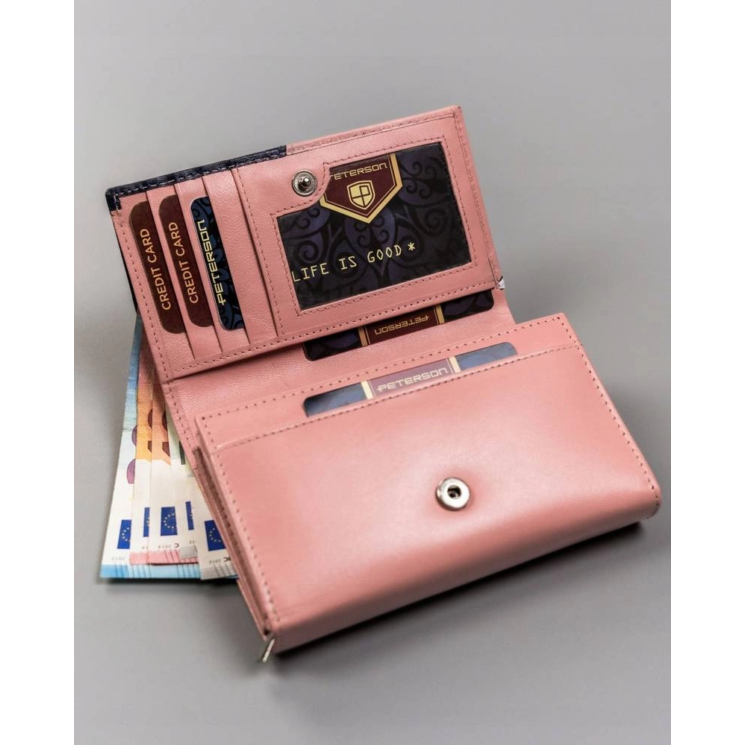 RFID bőr pénztárca PETERSON PTN RD-22-GCL-Y