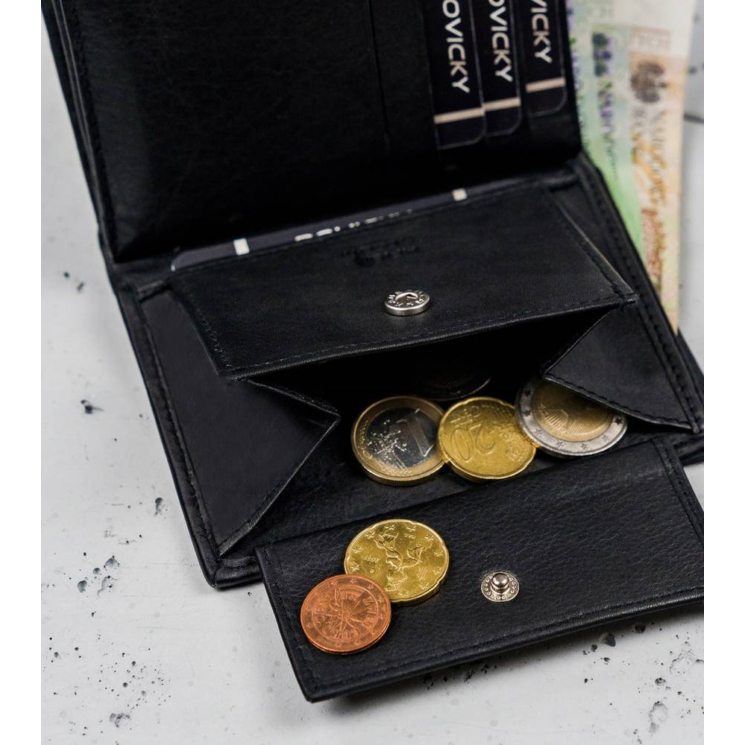 RFID bőr pénztárca RONALDO 0800-D