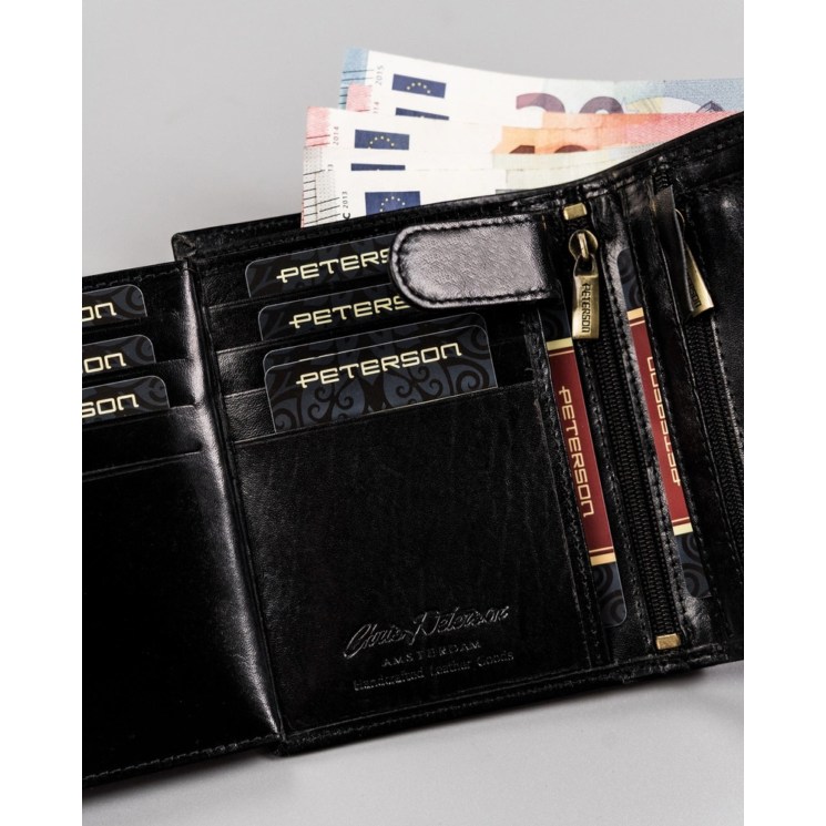 Férfi bőr pénztárca PTN N575-VT BLACK