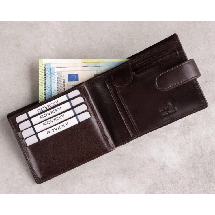 RFID bőr pénztárca PC-107L-BAR Barna