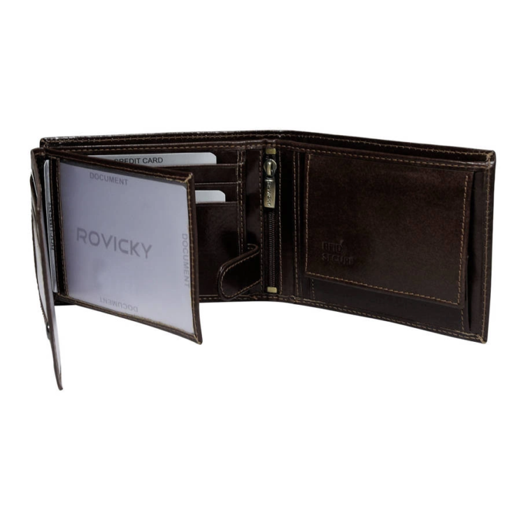 RFID bőrtárca ROVICKY N61-RVT D.Barna