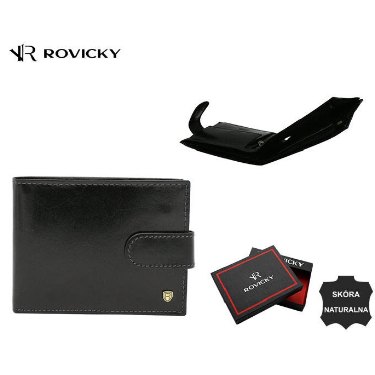 RFID bőrtárca ROVICKY 22319L-VT-RVT Fekete