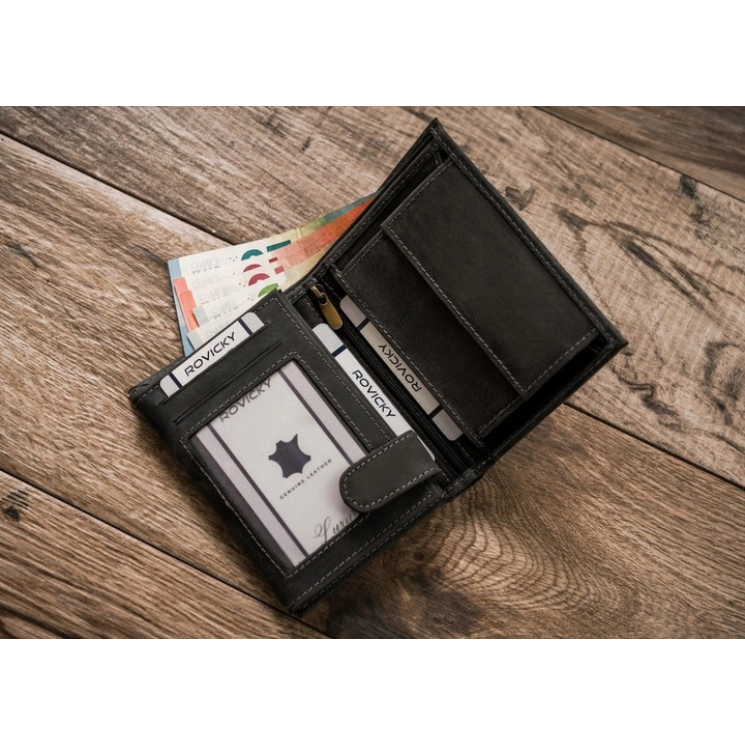 Férfi bőr pénztárca RFID kutyagravírozással N4-CHM-DOG-1 Cognac