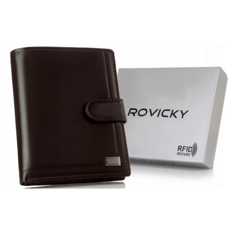 RFID bőr pénztárca PC-108L-BAR Barna