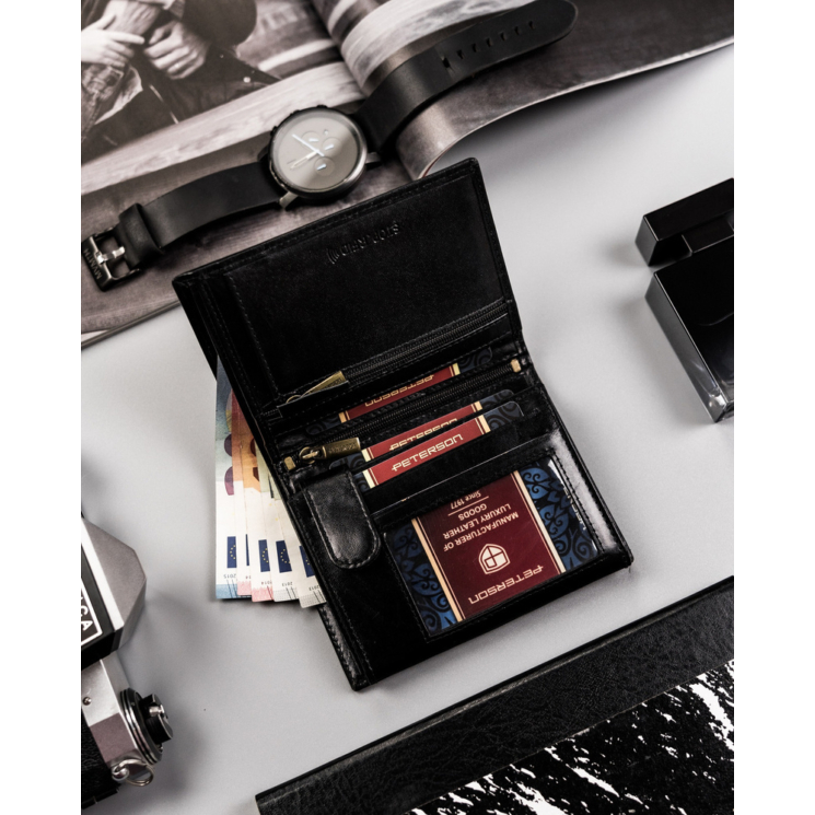Férfi bőr pénztárca PTN N575-VT BLACK