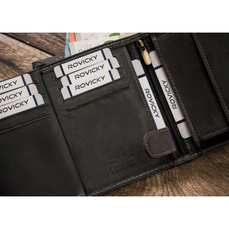 Férfi bőr pénztárca RFID kutyagravírozással N4-CHM-DOG-1 Cognac
