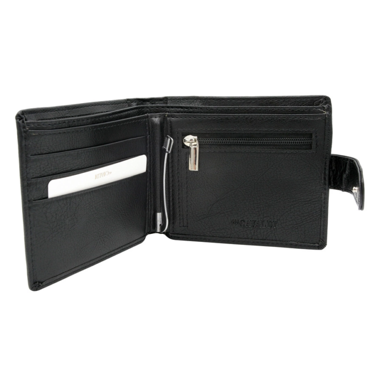 Férfi PU+bőr pénztárca M621L-PU-6816 fekete