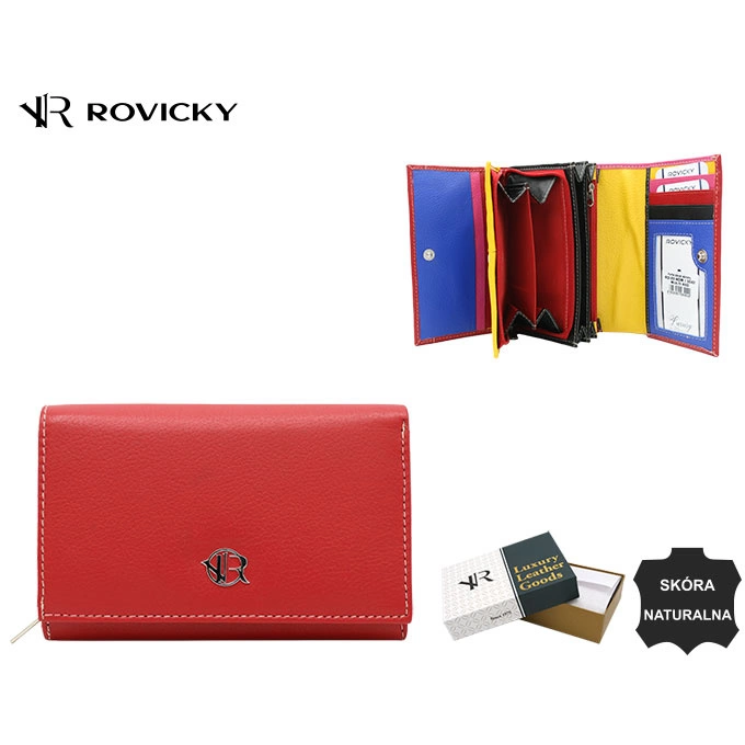 Női bőr pénztárca RD-22-NDM Multi Red