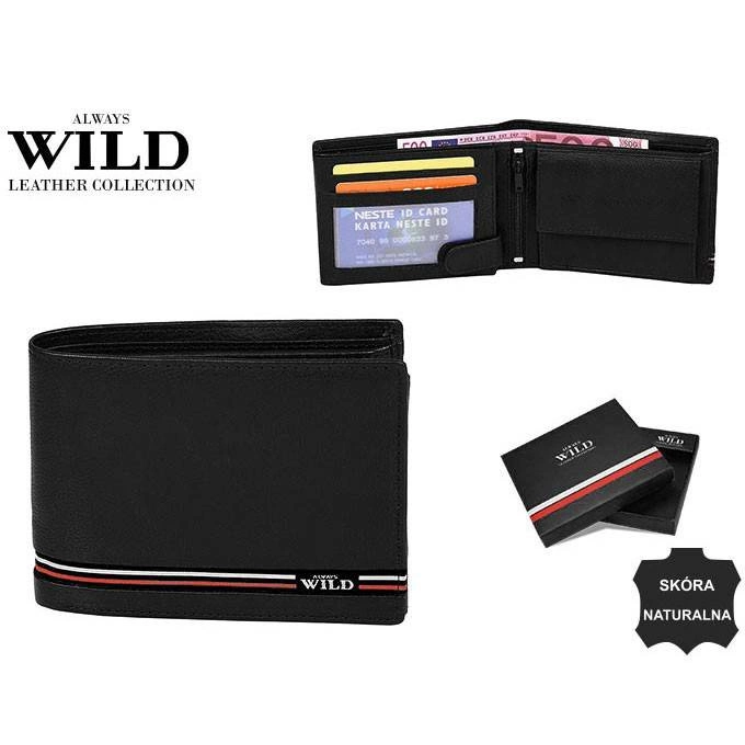 ALWAYS WILD RFID bőr pénztárca N992-GV Fekete