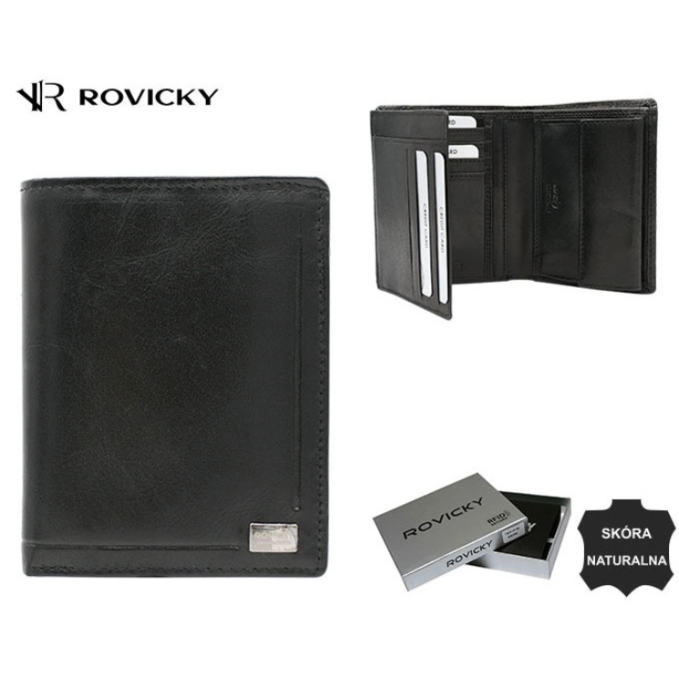 RFID bőr pénztárca CPR-125-BAR Fekete