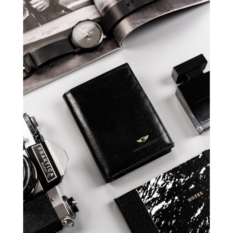 Férfi bőr pénztárca PTN N575-VT BLACK