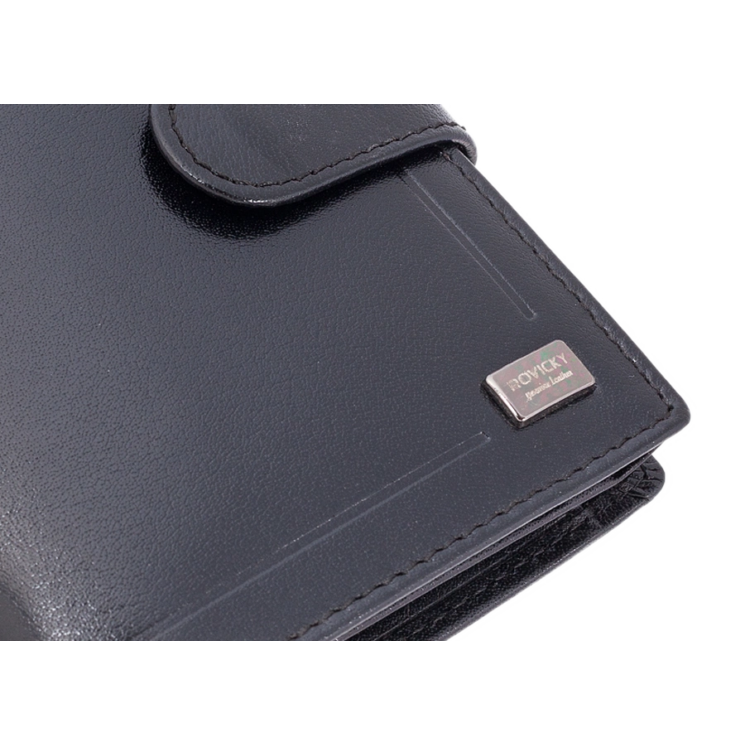 ROVICKY PC-101L-BAR FEKETE RFID bőr pénztárca