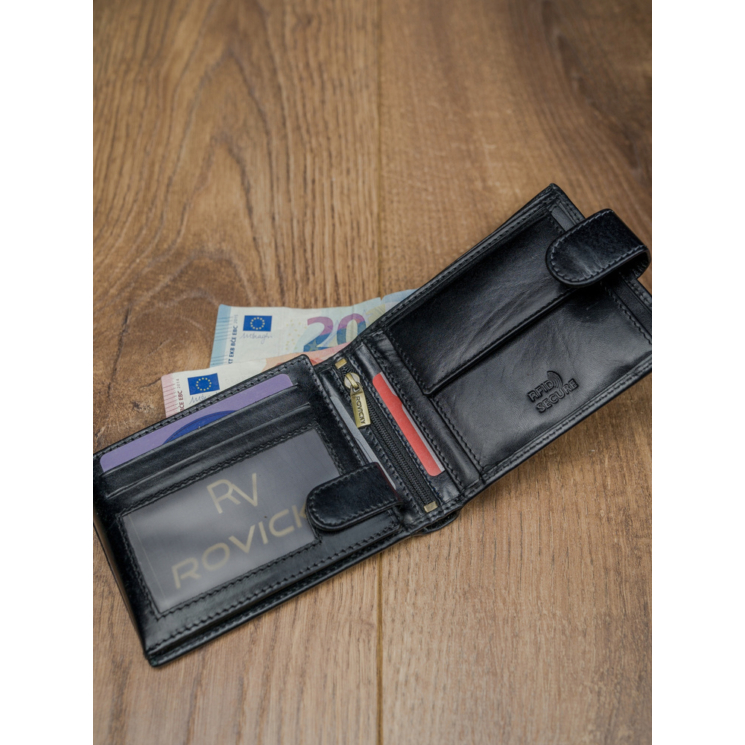 RFID bőr pénztárca ROVICKY N992L-RVT Fekete