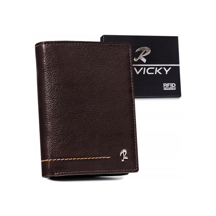 RFID bőr pénztárca ROVICKY N4-CMC R.Brown