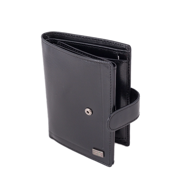ROVICKY PC-101L-BAR FEKETE RFID bőr pénztárca