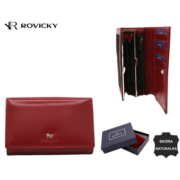 Női bőr pénztárca RV-27079-BCA Piros