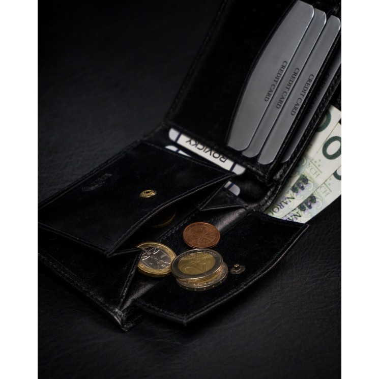 RFID bőrtárca ROVICKY 1531-03-BOR Fekete+piros