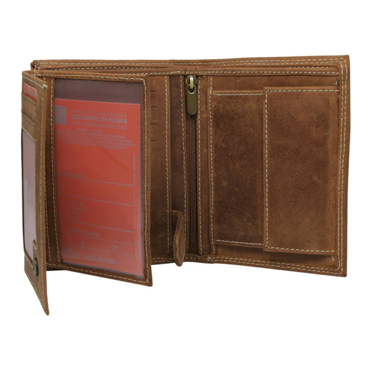 Férfi bőr pénztárca N4-CHM-NL BOX-9103 Cognac