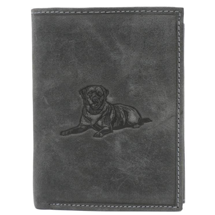 Férfi bőr pénztárca RFID kutyagravírozással N4-CHM-DOG-1 Cognac