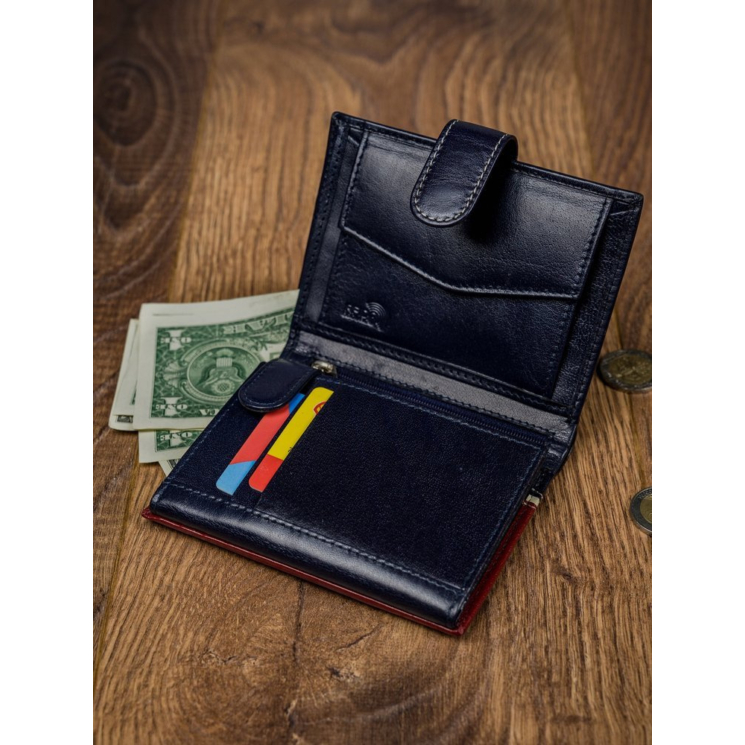 ROVICKY 326L-RBA-D Navy+Red RFID bőr pénztárca