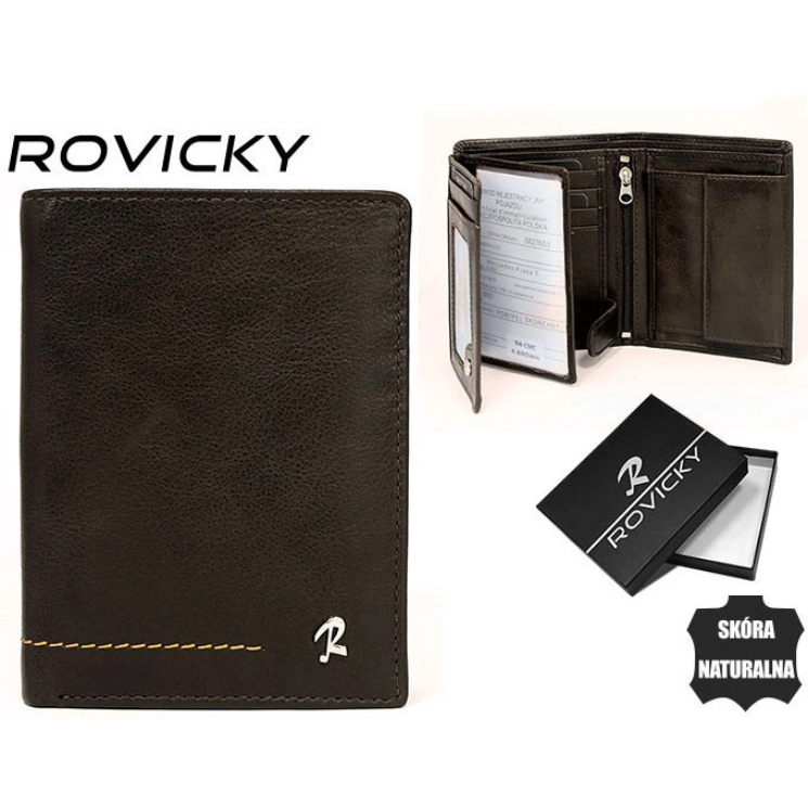 RFID bőr pénztárca ROVICKY N4-CMC R.Brown