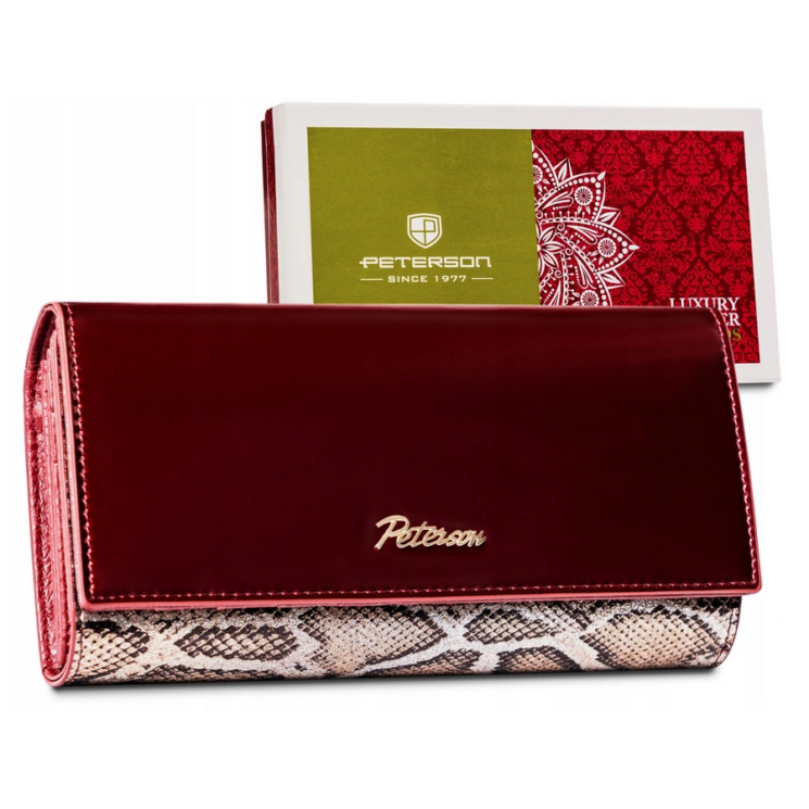 PETERSON PTN BS-490 SN piros RFID bőr pénztárca