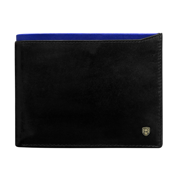 RFID bőr pénztárca ROVICKY N992-RVT Fekete+Navy