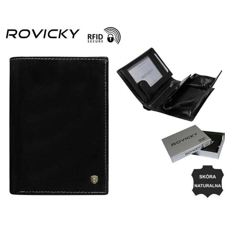 RFID bőrtárca ROVICKY N62-RVT Fekete